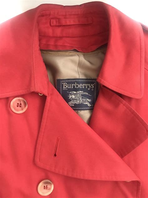 vintage red burberry trench coat.